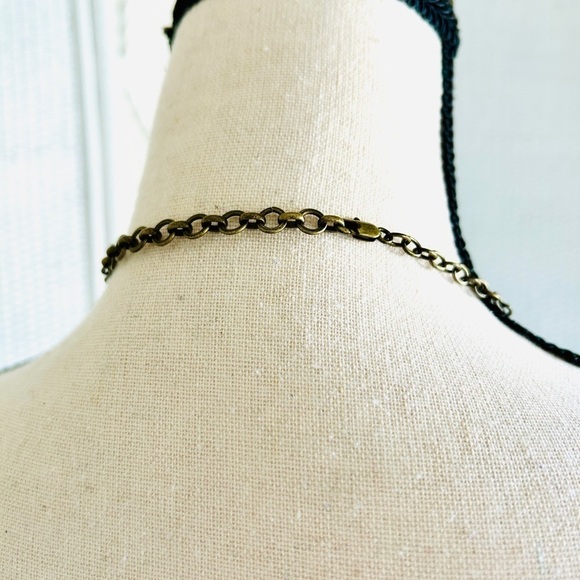 Necklace Crystal Triple Row Clear Smokey and Amber Adjustable Length Statement - Picture 7 of 11